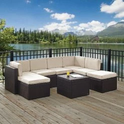 World Market Pinamar Espresso and Sand All Weather 8 Pc Outdoor Sectional -Outdoor Elegant Store unnamed file 3032