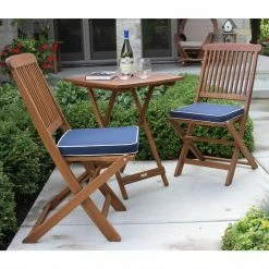 World Market Cavallo 3 Piece Outdoor Bistro Set With Blue Cushions -Outdoor Elegant Store unnamed file 3039