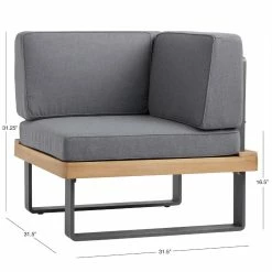 World Market Alicante II Gray Metal and Wood Outdoor Sectional Corner -Outdoor Elegant Store unnamed file 304