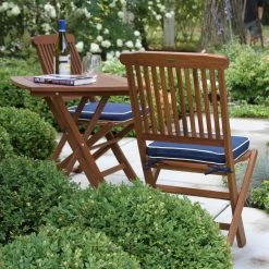 World Market Cavallo 3 Piece Outdoor Bistro Set With Blue Cushions -Outdoor Elegant Store unnamed file 3041