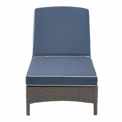 World Market Pinamar Gray All Weather Outdoor Chaise and Navy Cushion -Outdoor Elegant Store unnamed file 3044