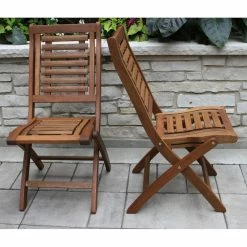 World Market Round Eucalyptus Bistro 3 Piece Folding Outdoor Dining Set -Outdoor Elegant Store unnamed file 3127