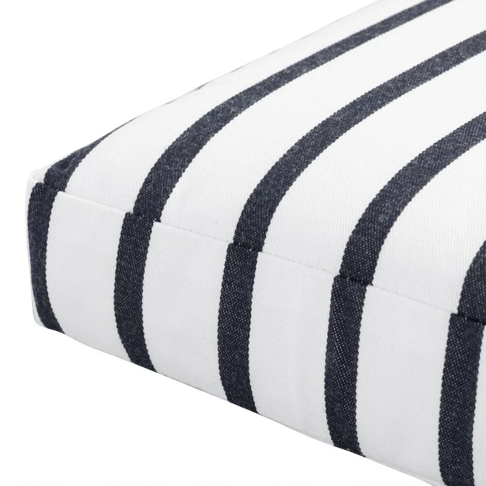 World Market Sunbrella Indigo Lido Stripe Gusseted Outdoor Chair Cushion 4 World Market Sunbrella Indigo Lido Stripe Gusseted Outdoor Chair Cushion - Image 2
