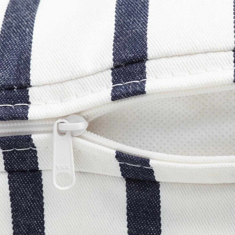 World Market Sunbrella Indigo Lido Stripe Gusseted Outdoor Chair Cushion 5 World Market Sunbrella Indigo Lido Stripe Gusseted Outdoor Chair Cushion - Image 3