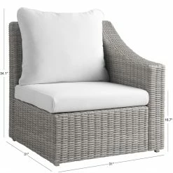World Market Gray All Weather Veracruz Outdoor Sectional Left Armchair -Outdoor Elegant Store unnamed file 3135
