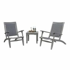 World Market Erich Graywash All Weather Wicker 3 Piece Outdoor Set