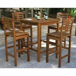 World Market Oreton Square Eucalyptus Wood Outdoor Pub Dining Table -Outdoor Elegant Store unnamed file 3193