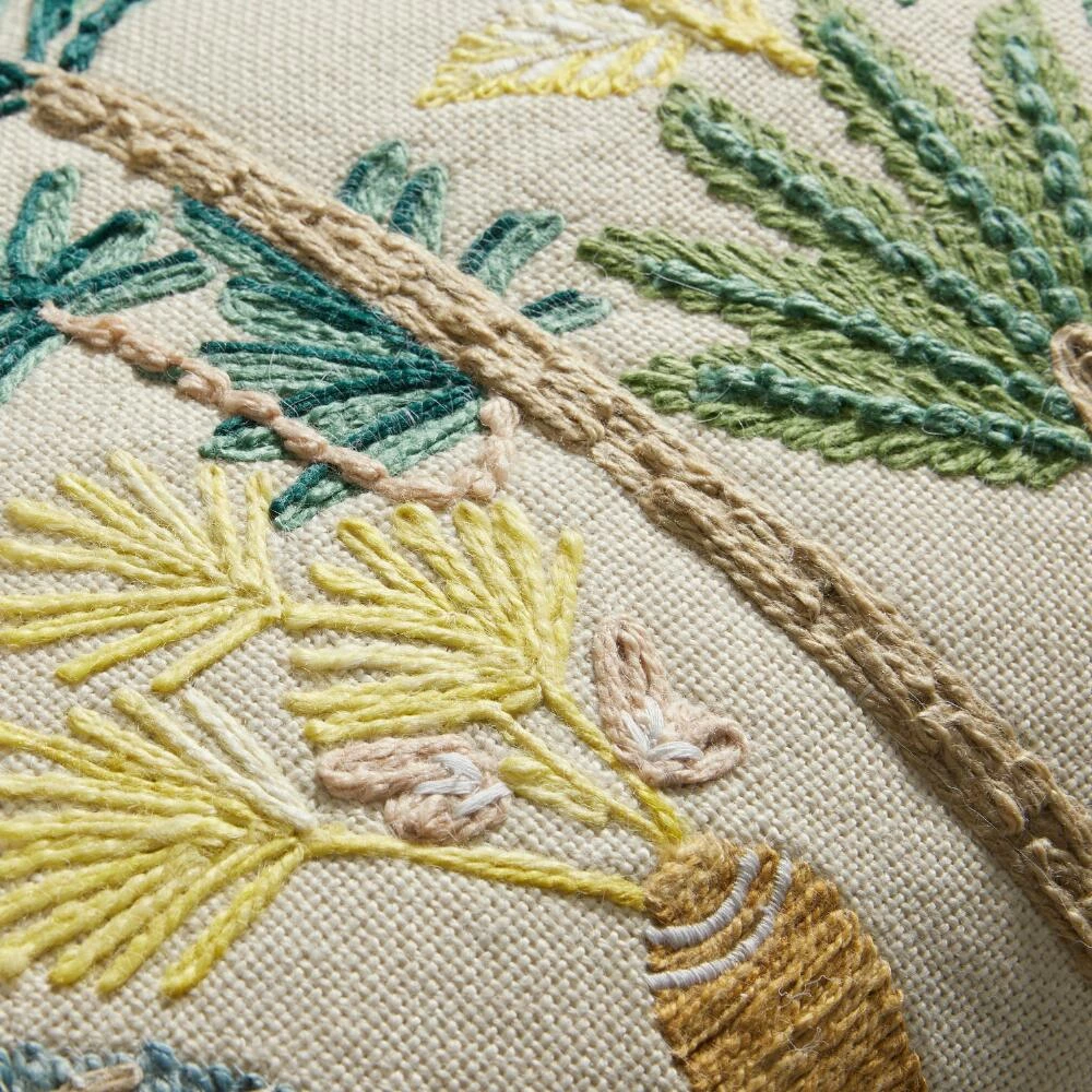 World Market Bali Trees Ivory Embroidered Indoor Outdoor Lumbar Pillow 6 World Market Bali Trees Ivory Embroidered Indoor Outdoor Lumbar Pillow - Image 4