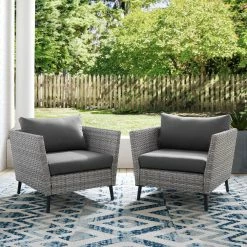 World Market Malique Gray All Weather Wicker Outdoor Armchair Set of 2 -Outdoor Elegant Store unnamed file 3239