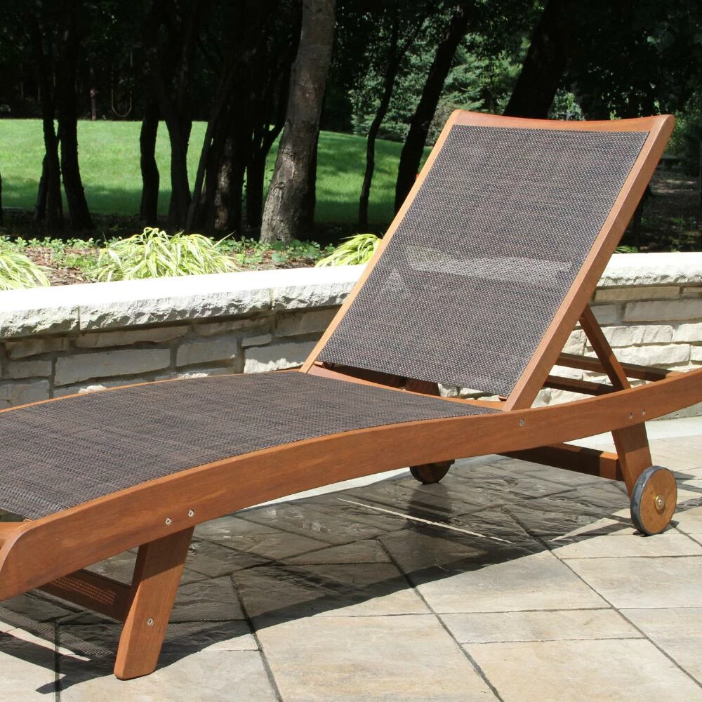 World Market Lanai Dark Brown Eucalyptus Outdoor Chaise Lounge Set Of 2 7 World Market Lanai Dark Brown Eucalyptus Outdoor Chaise Lounge Set Of 2 - Image 5