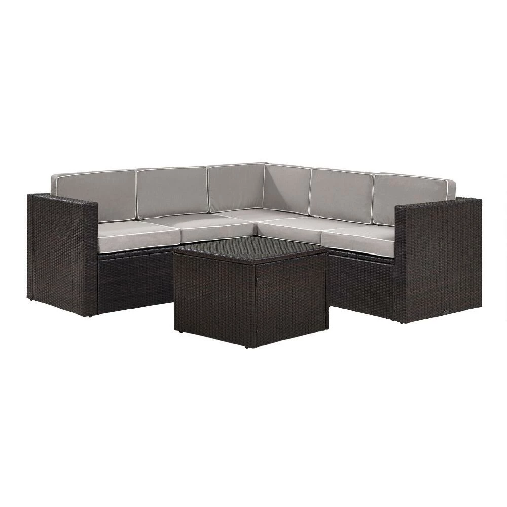 World Market Pinamar Espresso and Gray All Weather 6 Pc Outdoor Sectional 3 World Market Pinamar Espresso and Gray All Weather 6 Pc Outdoor Sectional