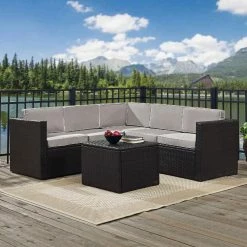 World Market Pinamar Espresso and Gray All Weather 6 Pc Outdoor Sectional 6 World Market Pinamar Espresso and Gray All Weather 6 Pc Outdoor Sectional -Outdoor Elegant Store unnamed file 3267
