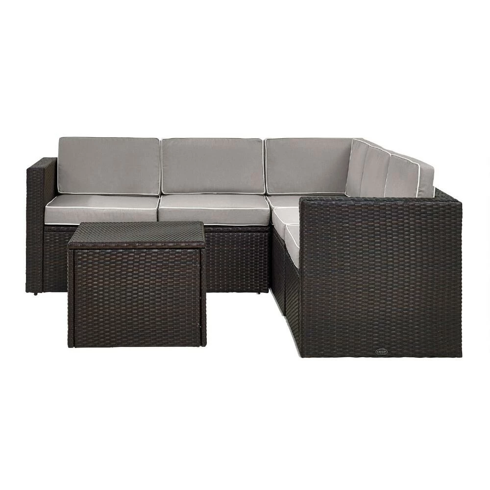 World Market Pinamar Espresso and Gray All Weather 6 Pc Outdoor Sectional 5 World Market Pinamar Espresso and Gray All Weather 6 Pc Outdoor Sectional - Image 3