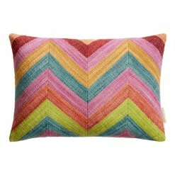 World Market Multicolor Woven Chevron Indoor Outdoor Lumbar Pillow