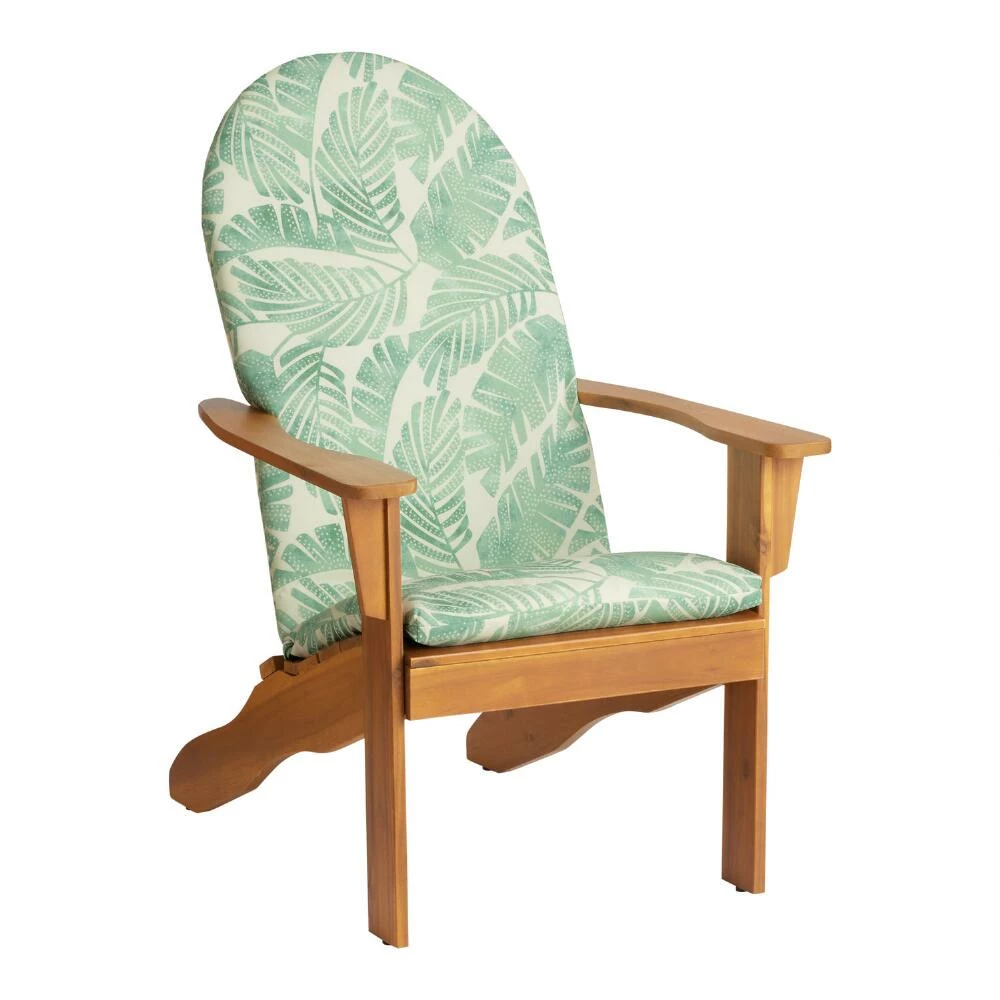 World Market Jakarta Palm Ivory and Green Adirondack Chair Cushion 5 World Market Jakarta Palm Ivory and Green Adirondack Chair Cushion - Image 3