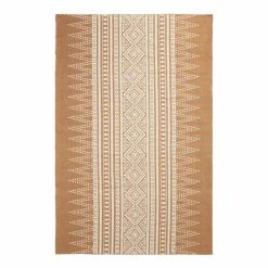 World Market Bali Terracotta and White Ikat Reversible Indoor Outdoor Rug