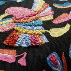 World Market Oaxaca Black Multi Embroidered Indoor Outdoor Lumbar Pillow -Outdoor Elegant Store unnamed file 3342