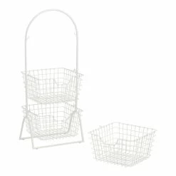 World Market White Wire Basket 3 Tier Wilson Storage Tower -Outdoor Elegant Store unnamed file 3377
