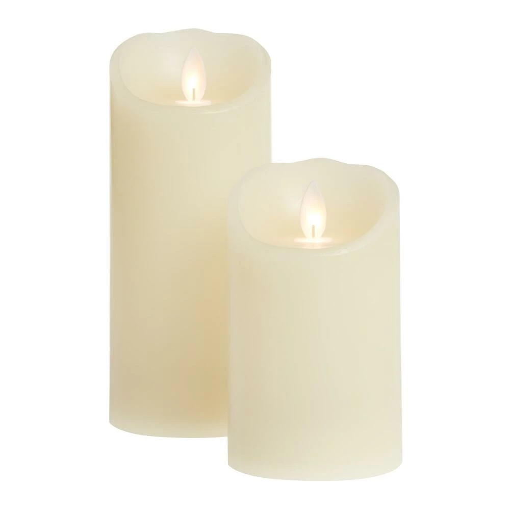 World Market Ivory Flameless Flickering LED Pillar Candle 2 World Market Ivory Flameless Flickering LED Pillar Candle