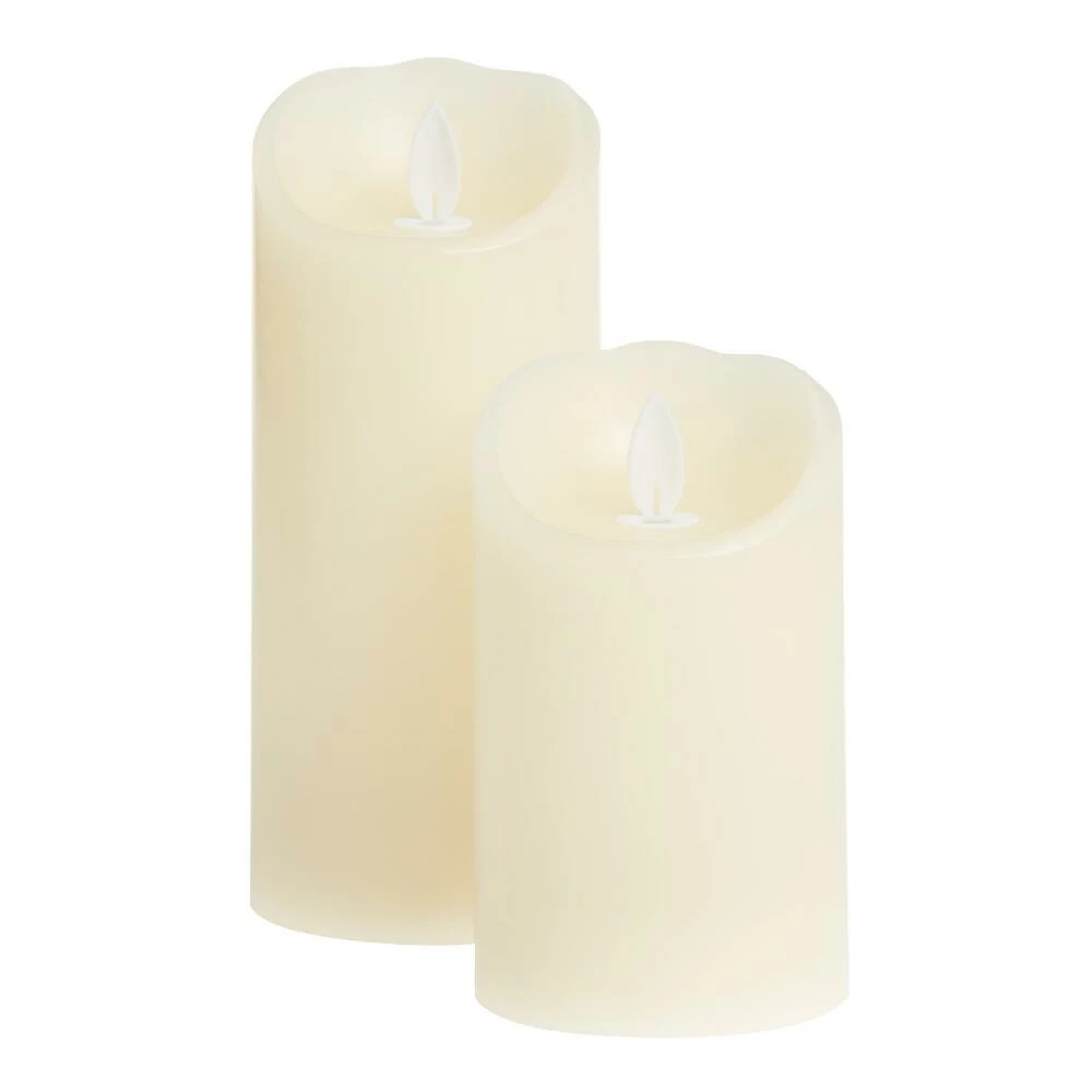 World Market Ivory Flameless Flickering LED Pillar Candle 3 World Market Ivory Flameless Flickering LED Pillar Candle - Image 2