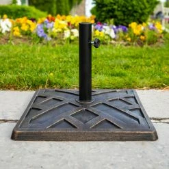 World Market Square Antique Bronze Geometric Patio Umbrella Stand -Outdoor Elegant Store unnamed file 3438