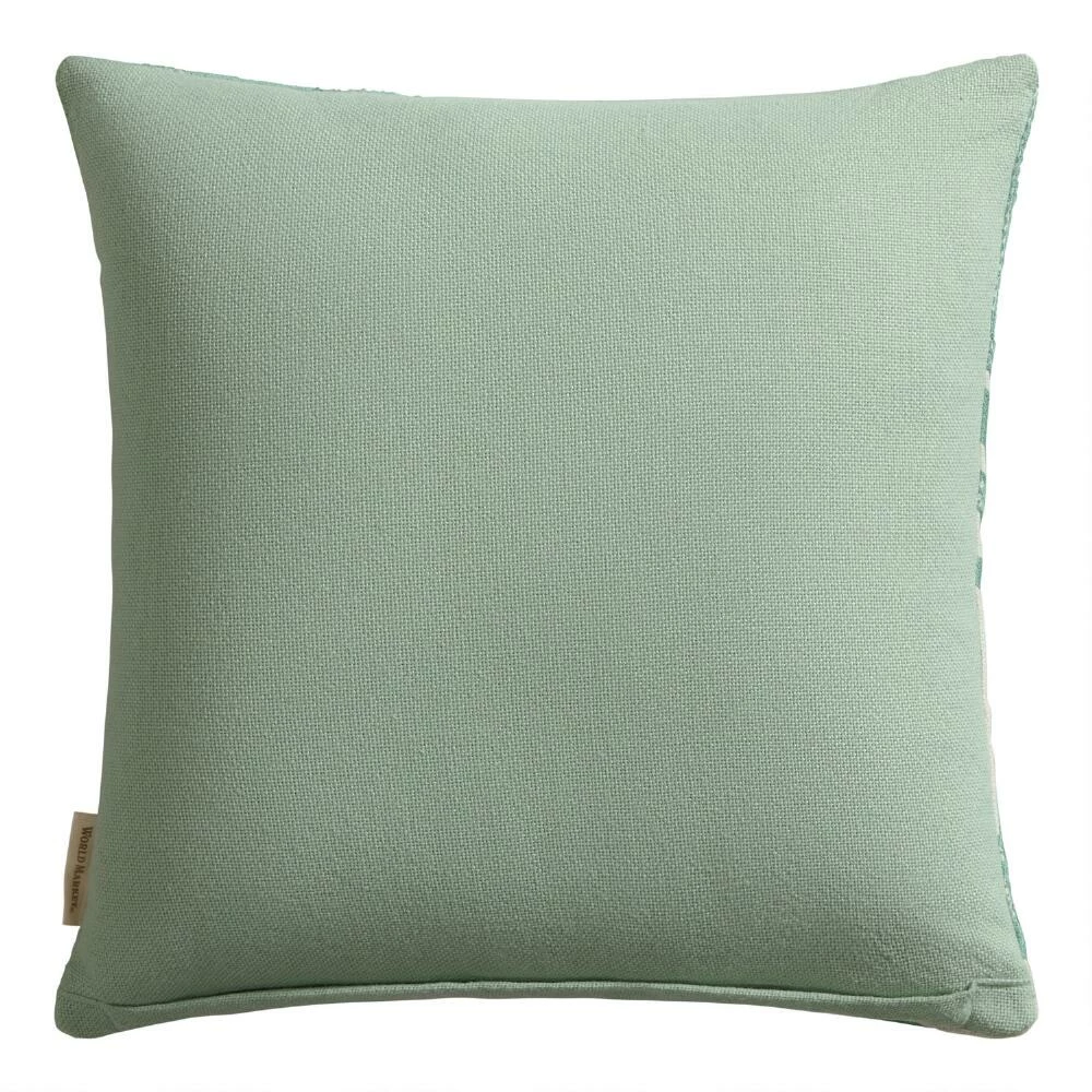 World Market Jakarta Palm Green and Ivory Indoor Outdoor Throw Pillow 4 World Market Jakarta Palm Green and Ivory Indoor Outdoor Throw Pillow - Image 2