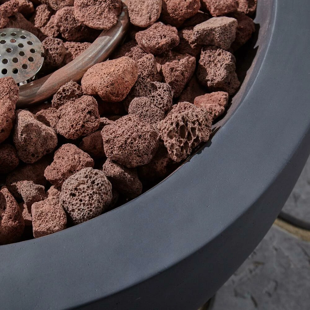 World Market Isra Dark Gray Concrete Bowl Gas Fire Pit with Tank Holder 6 World Market Isra Dark Gray Concrete Bowl Gas Fire Pit with Tank Holder - Image 4