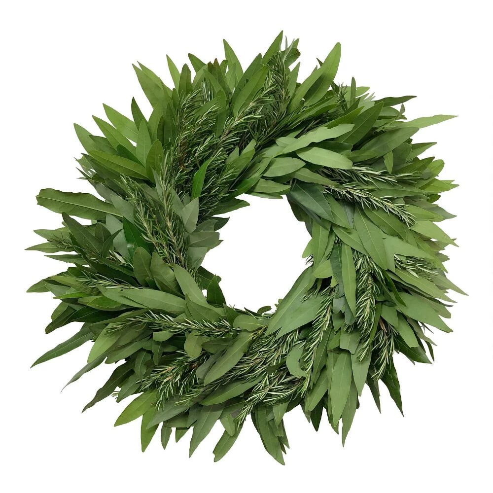 World Market Fresh Bay Leaf and Rosemary Wreath 2 World Market Fresh Bay Leaf and Rosemary Wreath
