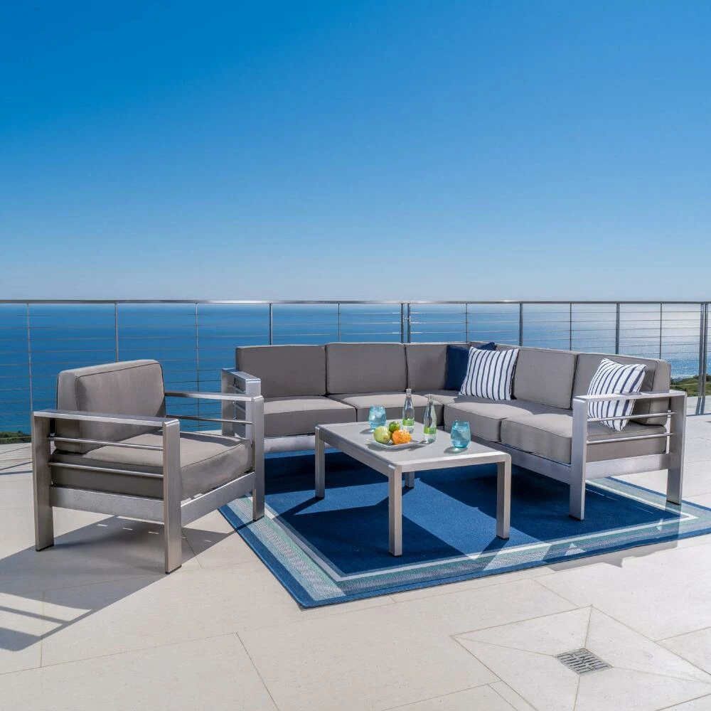 World Market Kono Khaki 5 Piece Outdoor Sectional Set with Coffee Table 4 World Market Kono Khaki 5 Piece Outdoor Sectional Set with Coffee Table - Image 2