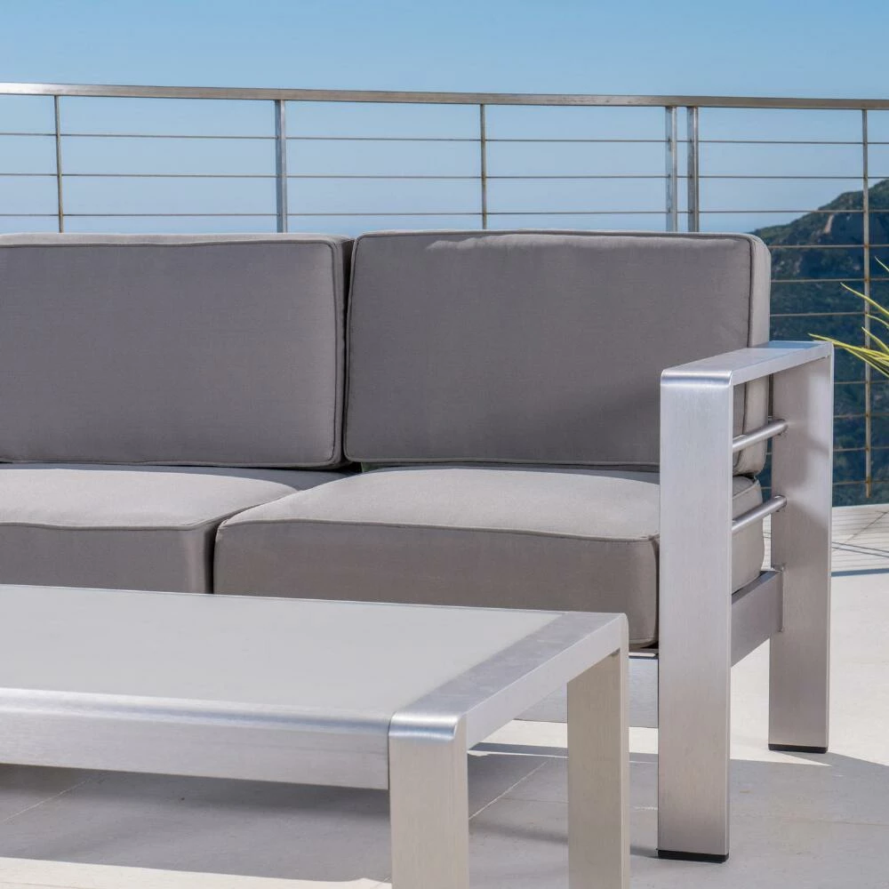 World Market Kono Khaki 5 Piece Outdoor Sectional Set with Coffee Table 5 World Market Kono Khaki 5 Piece Outdoor Sectional Set with Coffee Table - Image 3