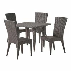 World Market Risley All Weather Wicker 5 Piece Outdoor Dining Set
