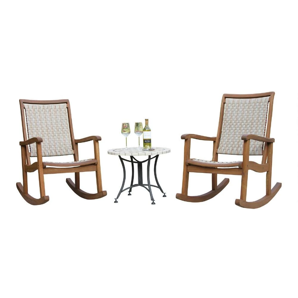 World Market Shiloh Wicker and Marble 3 Piece Outdoor Rocking Chair Set 2 World Market Shiloh Wicker and Marble 3 Piece Outdoor Rocking Chair Set