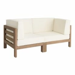 World Market Segovia Eucalyptus 2 Piece Modular Outdoor Loveseat