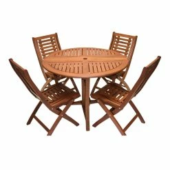 World Market Danner Round Eucalyptus Wood Folding Outdoor Dining Table -Outdoor Elegant Store unnamed file 363