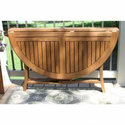 World Market Danner Round Eucalyptus Wood Folding Outdoor Dining Table -Outdoor Elegant Store unnamed file 364