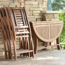 World Market Danner Round Eucalyptus Wood Folding Outdoor Dining Table -Outdoor Elegant Store unnamed file 366