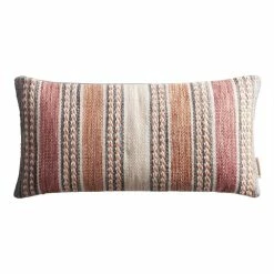 World Market Striped Spice Indoor Outdoor Lumbar Pillow