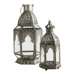 World Market Latika Antique Zinc Tabletop Candle Lantern