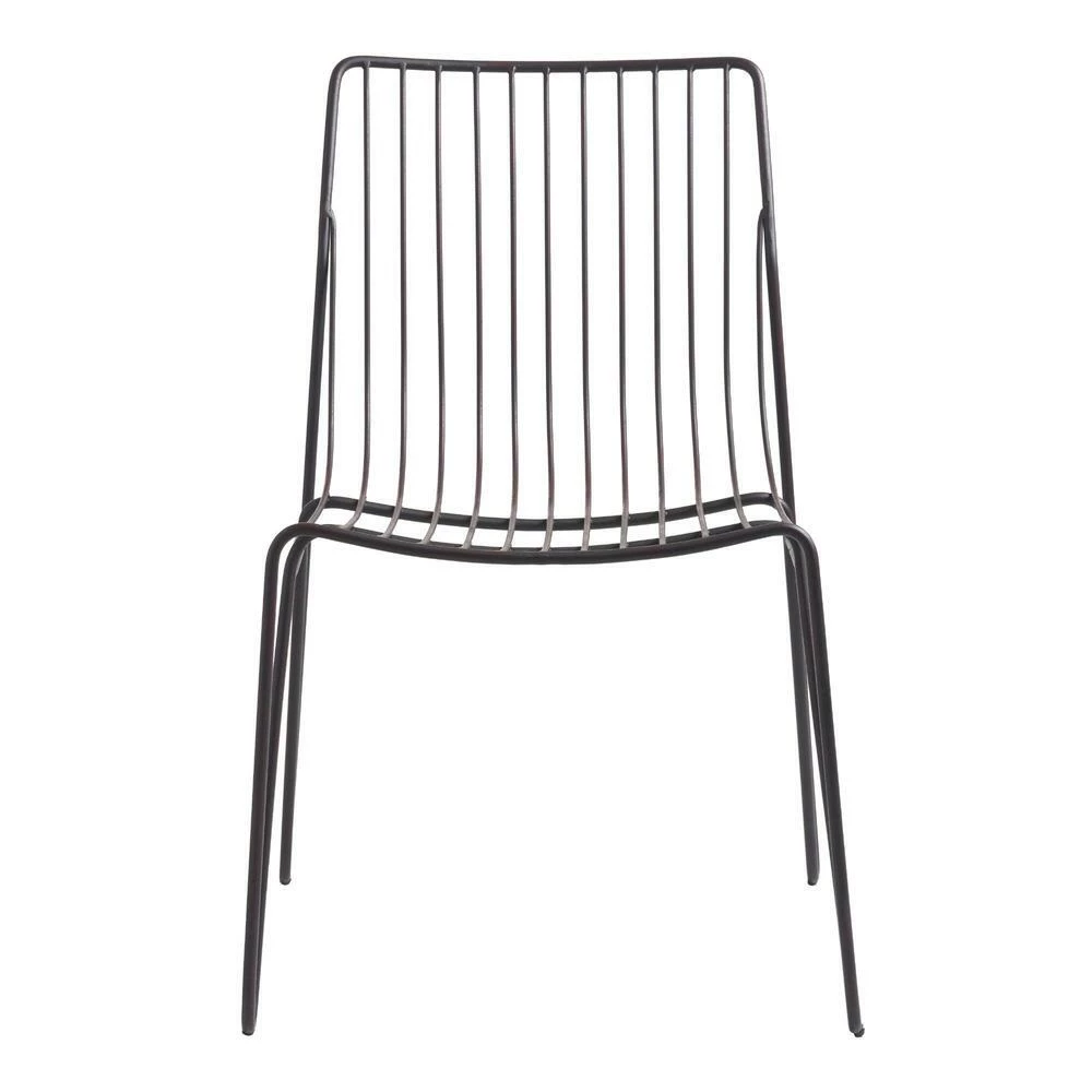 World Market Amara Black Metal Hairpin Outdoor Stacking Chair Set of 2 4 World Market Amara Black Metal Hairpin Outdoor Stacking Chair Set of 2 - Image 2