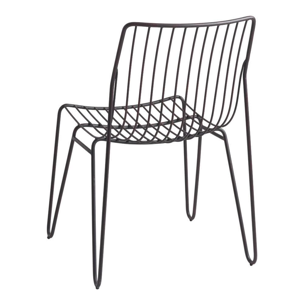 World Market Amara Black Metal Hairpin Outdoor Stacking Chair Set of 2 7 World Market Amara Black Metal Hairpin Outdoor Stacking Chair Set of 2 - Image 5