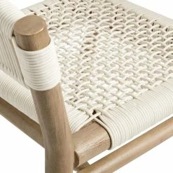 World Market Cabrillo White Acacia Wood and Rope Outdoor Dining Chair -Outdoor Elegant Store unnamed file 4