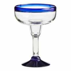 World Market Rocco Blue Margarita Glass Set Of 4