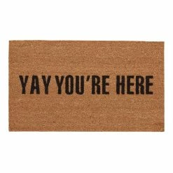 World Market Yay You're Here Coir Doormat