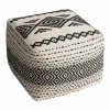 World Market Black and White Kilim Indoor Outdoor Pouf -Outdoor Elegant Store unnamed file 531