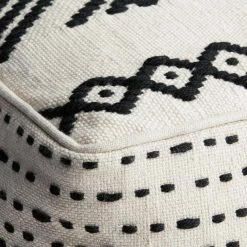 World Market Black and White Kilim Indoor Outdoor Pouf -Outdoor Elegant Store unnamed file 535