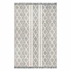 World Market Gray And Ivory Lattice Stripe Cairo Indoor Outdoor Rug
