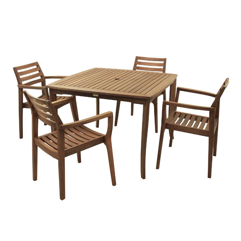 World Market Danner Square Eucalyptus Outdoor Dining Table 4 World Market Danner Square Eucalyptus Outdoor Dining Table - Image 2