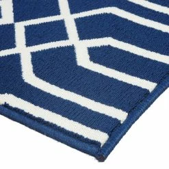 World Market Navy Blue and White Geometric Cortes Indoor Outdoor Rug -Outdoor Elegant Store unnamed file 654