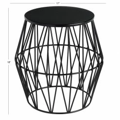 World Market Octavia Faceted Metal Outdoor Accent Stool -Outdoor Elegant Store unnamed file 679