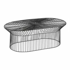 World Market Zeke Oval Black Metal Outdoor Coffee Table